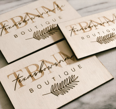 Customized business wood label | Social Media IG handle or logo to watermark photos - Simple Southern Designs