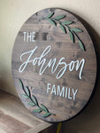 3D Family Wooden Name sign | Last name round board | Customize it | home decor - Simple Southern Designs