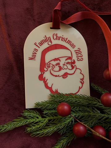 Retro Santa Christmas tree ornaments