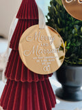 Married Christmas tree ornaments