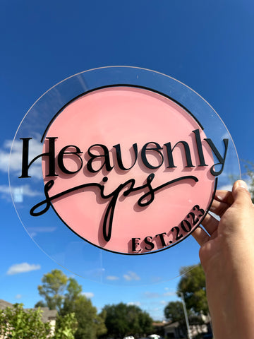 Round Acrylic Logo sign | 3D Business Logo - Simple Southern Designs