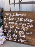 Te Honro Y Admiro Wooden Sign With Photo Holder - Simple Southern Designs