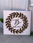 Initial Wooden wreath Sign /Custom Initial - Simple Southern Designs