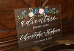 Floral Acrylic  sign | custom brushed wedding - Simple Southern Designs