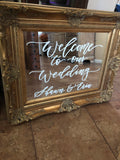 Fort Worth area rental only  |Deposit| Rental board| Custom Calligrapahy included | Wedding sign | Photo prop | welcome | vintage window - Simple Southern Designs