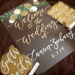 Pricing for Acrylic set of signs | Wedding and event signs | painted and clear acrylic | welcome sign our guestbook | jewel toned plexi glas - Simple Southern Designs