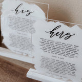 Set of Acrylic Vow Signs | Engraved vows plexiglass Custom  acrylic signs - Simple Southern Designs