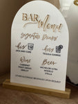 Acrylic Engraved Bar Sign | Wedding Event signature cocktails | Drink Menu - Simple Southern Designs