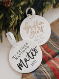 Baby’s First Christmas tree ornaments | Custom Christmas laser engraved holiday ornament - Simple Southern Designs