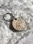 Outline Portrait keychain | Clear acrylic with photo outline | Custom gift - Simple Southern Designs