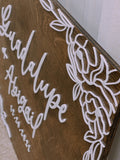 Floral 3D wooden sign | wedding/ home decor | established wooden board | wedding wood sign - Simple Southern Designs