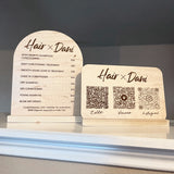 Price List Business Sign | QR Code Social Media or Payment Options | Wood or Acrylic signage - Simple Southern Designs