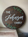3D Family Wooden Name sign | Last name round board | Customize it | home decor - Simple Southern Designs