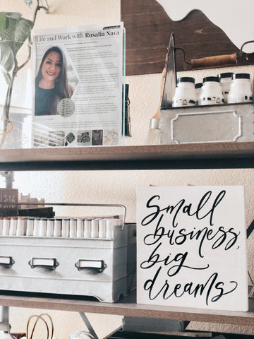 Small business big dreams sign | Business decor sign on wood - Simple Southern Designs
