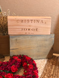 Engraved Name Block | Natural wooden decor | Couples name and date - Simple Southern Designs