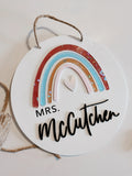 Rainbow Name Round | Round Acrylic Sign - Simple Southern Designs