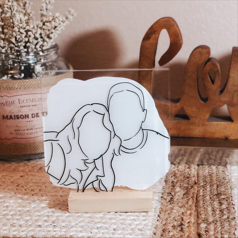 Modern Portrait Outline Photo | Acrylic photo sign photo | Valentines Day Gift - Simple Southern Designs