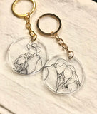 Outline Portrait keychain | Clear acrylic with photo outline | Custom gift - Simple Southern Designs