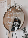 Hand Written Calligraphy Mirror Rentals |  Event Decor  | Local Rental Dallas Fort Worth Area - Simple Southern Designs