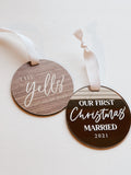 First Christmas Married tree ornaments - Simple Southern Designs