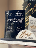Double Layered Acrylic Engraved Bar Sign | Wedding Event signature cocktails | Drink Menu - Simple Southern Designs