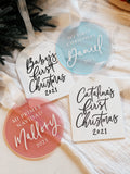 Baby’s First Christmas tree ornaments | Custom Christmas laser engraved holiday ornament - Simple Southern Designs