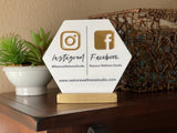 Hexagon Social Media or Payment Option Sign | Business acrylic  signage - Simple Southern Designs