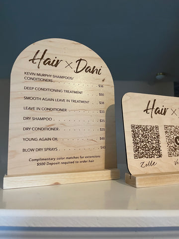 Price List Business Sign | QR Code Social Media or Payment Options | Wood or Acrylic signage - Simple Southern Designs