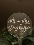 Clear engraved acrylic cake topper | wedding , event or birthday cake decor - Simple Southern Designs