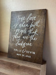 Wooden Quote welcome sign | hand lettered and painted wedding or event board - Simple Southern Designs