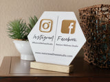 Hexagon Social Media or Payment Option Sign | Business acrylic  signage - Simple Southern Designs